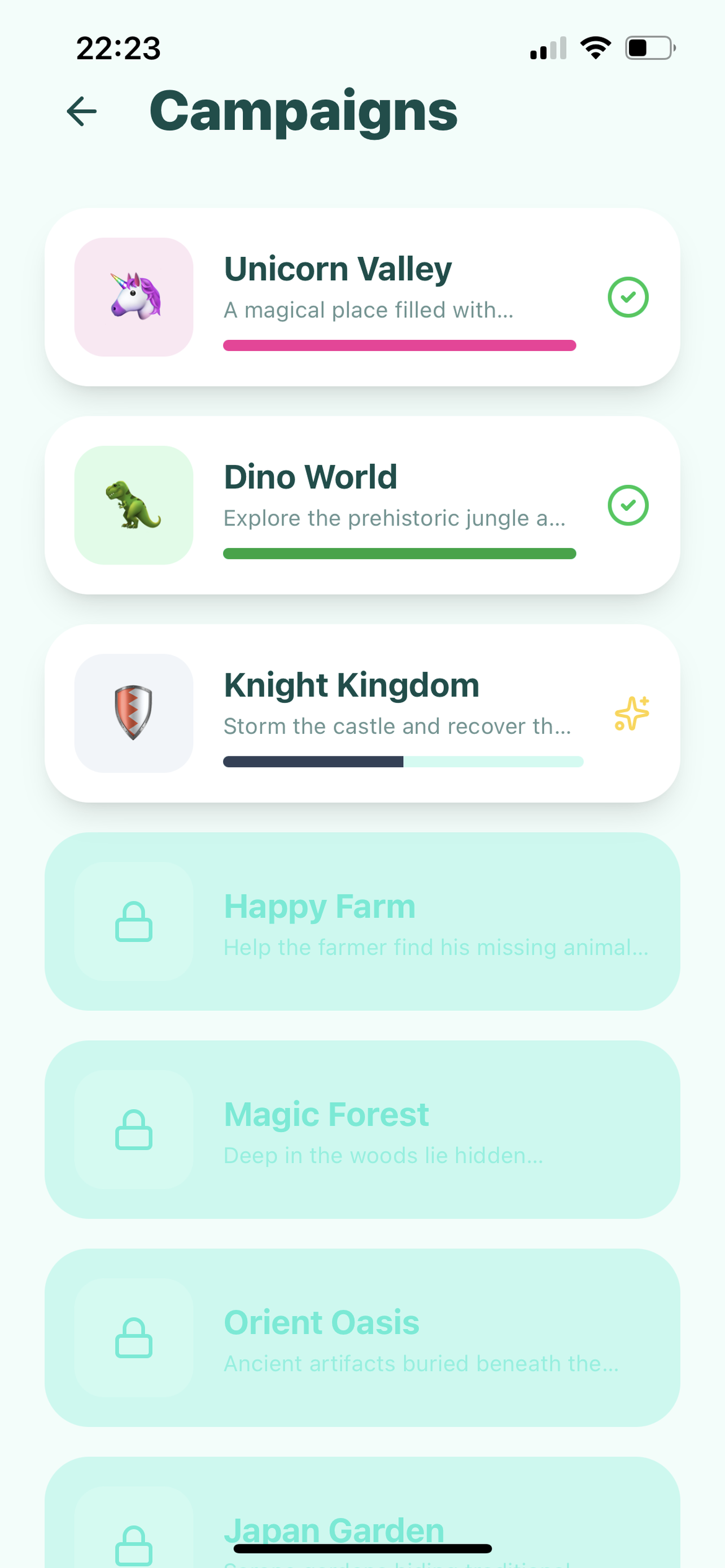 A live board with clue numbers, traps, and treasure.